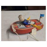 Vintage Wooden Pull Toy - Row Boat by Fisher-Price (1940