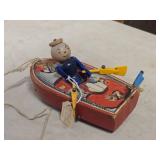 Vintage Wooden Pull Toy - Row Boat by Fisher-Price (1940