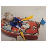 Vintage Wooden Pull Toy - Row Boat by Fisher-Price (1940