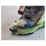 Vintage Texas Armadillo Mascot Drinking Lone Star Beer theme Chalkware Statue