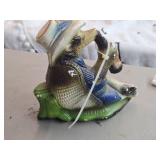 Vintage Texas Armadillo Mascot Drinking Lone Star Beer theme Chalkware Statue