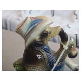 Vintage Texas Armadillo Mascot Drinking Lone Star Beer theme Chalkware Statue