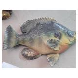 Vintage Sunfish theme Carnival Chalkware Sign / Grain Belt Beer logo