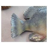 Vintage Sunfish theme Carnival Chalkware Sign / Grain Belt Beer logo