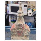 Vintage Church theme Carnival Chalkware Lighted Statue