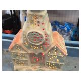 Vintage Church theme Carnival Chalkware Lighted Statue