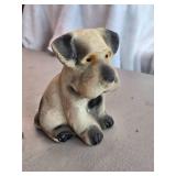 Vintage Mid 20th Century Terrier Puppy Dog theme Carnival Chalkware Statue