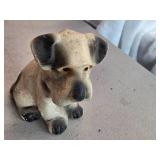 Vintage Mid 20th Century Terrier Puppy Dog theme Carnival Chalkware Statue