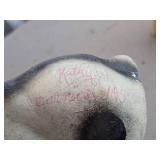 Vintage Mid 20th Century Terrier Puppy Dog theme Carnival Chalkware Statue