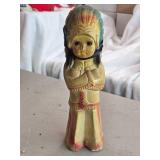 Vintage Native American theme Carnival Chalkware Statue