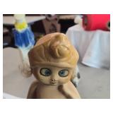 Vintage Kewpie Doll theme Carnival Chalkware Statue with (2) Tufts of Hair