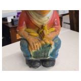 Vintage Organ Grinder Monkey Bank theme Carnival Chalkware Statue by Duquesne Statuary (1950