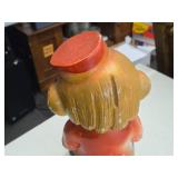 Vintage Organ Grinder Monkey Bank theme Carnival Chalkware Statue by Duquesne Statuary (1950