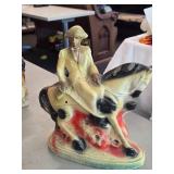 Vintage George Washington Riding Horse theme Carnival Chalkware Statue