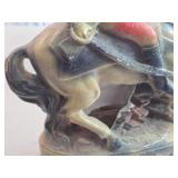 Vintage George Washington Riding Horse theme Carnival Chalkware Statue