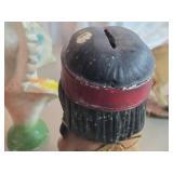Vintage Native American Boy theme Carnival Chalkware Coin Bank by Duquesne Statuary