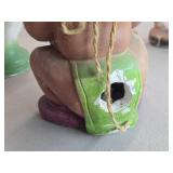 Vintage Native American Boy theme Carnival Chalkware Coin Bank by Duquesne Statuary