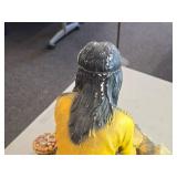 Vintage 17" Native American Woman theme Carnival Chalkware Figurine