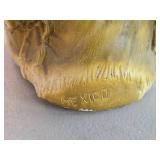 Vintage Native American Indian Chief Holding Peace Pipe theme Carnival Chalkware Figurine