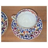 Vintage Porcelain Set of (1) Tea Cup and (3) Saucers by Royal Vienna RB Austria