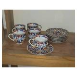 Vintage Porcelain Set of (5) Tea Cups and (6) Saucers by Royal Vienna RB Austria