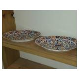 Lot of (2) Vintage Porcelain Oval Plates by Royal Vienna RB Austria 16" x 10 1/2"