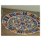 Lot of (2) Vintage Porcelain Oval Plates 13" x 8-1/2" and 11-1/2" x 7-1/2"