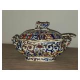 Vintage Porcelain Bowl by Royal Vienna RB Austria 8" x 5" x 5" with Matching Ladle