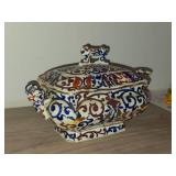 Vintage Porcelain Bowl by Royal Vienna RB Austria 8" x 5" x 5" with Matching Ladle