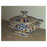 Vintage Porcelain Bowl by Royal Vienna RB Austria 8" x 5" x 5" with Matching Ladle