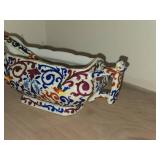 Vintage Porcelain Gravy Bowl by Royal Vienna RB Austria 8 1/2" x 3 1/2" x 3" with Matching Ladle