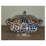 Vintage Porcelain Covered Tureen by Royal Vienna RB Austria 9" x 8" x 6"