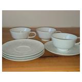 Set of (3) Tea Cups and (4) Saucers - Damask by Easterling (Bavaria Germany)