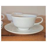 Set of (3) Tea Cups and (4) Saucers - Damask by Easterling (Bavaria Germany)