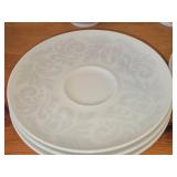 Set of (3) Tea Cups and (4) Saucers - Damask by Easterling (Bavaria Germany)