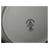 9-3/4" Porcelain Lidded Serving Bowl by Porsgrund (Norway) / Blue Floral Design with Brown Trim