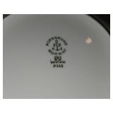 Lot of (2) 9-3/4" Porcelain Serving Bowls by Porsgrund (Norway) / Blue Floral Design with Brown Trim