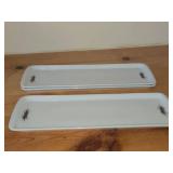 Lot of (3) Porcelain Cake Plates 15" x 5"