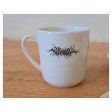 Porcelain Dishwares by Porsgrund (Bavaria Germany) - (3) 6-3/4" Salad Plates and (1) 3" Coffee Cup