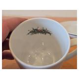 Porcelain Dishwares by Porsgrund (Bavaria Germany) - (3) 6-3/4" Salad Plates and (1) 3" Coffee Cup