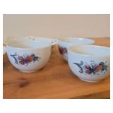 Lot of (5) Porcelain Bowls by Villeroy & Boch / Floral Design (on outside) / 3-1/2" x 3-3/4" (x3) and 8"D x 1.5" (x2)