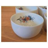 Lot of (4) 4-1/8" Porcelain Bowls by Villeroy & Boch / Floral Design (on inside)