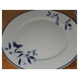 Lot of (4) 11" Porcelain Dinner Plates - Bluebird Butterfly by Porsgrund (Norway)
