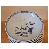Porcelain Dinnerware - Dinner Plates, Bowls, Coffee Mugs 21-piece - Bluebird Butterfly by Porsgrund (Norway)