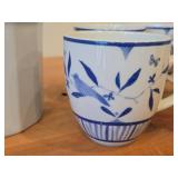 Lot of (4) Coffee Mugs - Bluebird by Porsgrund (Norway) with Serving Pitcher