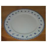 Porcelain Dinnerwares - 11" Dinner Plates (x3) and Coffee Mug (x1) - 1885-2013 by Porsgrund (Norway) / Bluebird Flower pattern