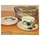 Set of (6) Tea Cups and (4) Saucers - Poppy Trail California Ivy by Metlox