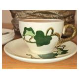 Set of (6) Tea Cups and (4) Saucers - Poppy Trail California Ivy by Metlox