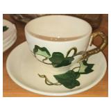 Set of (6) Tea Cups and (4) Saucers - Poppy Trail California Ivy by Metlox