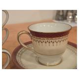 Porcelain Tea Cup and Saucer Set by Noritake / Rubeta pattern